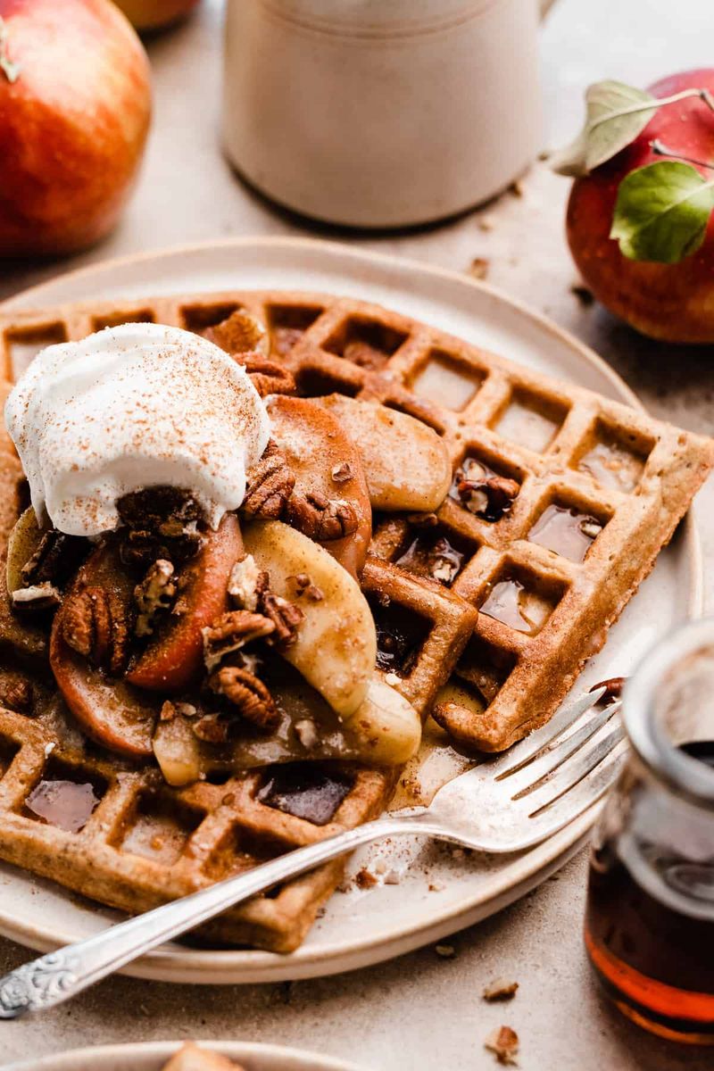 Apple Pecan Waffles