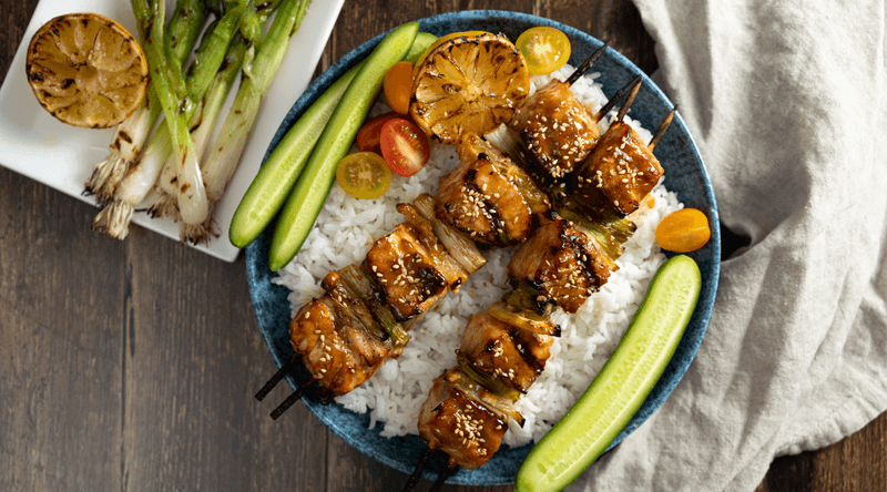 Teriyaki Salmon Skewers