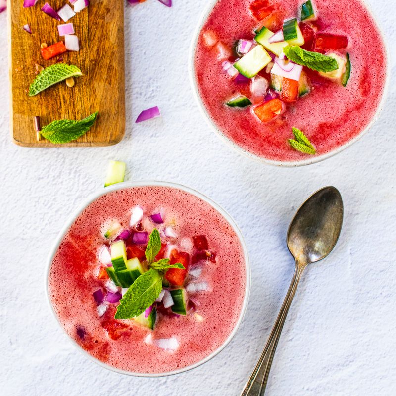 Watermelon Gazpacho Spoons