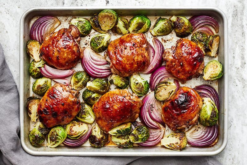 Roasted Chicken with Brussels Sprouts