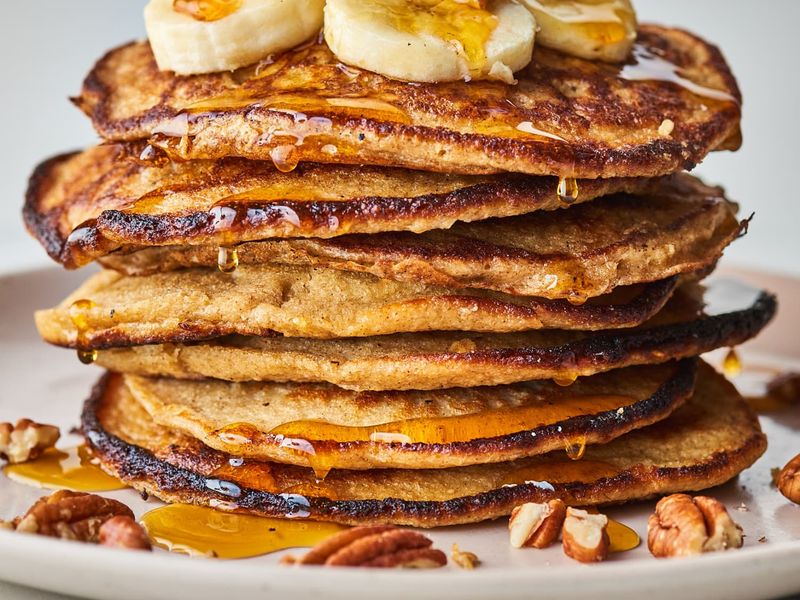 Oatmeal Cocoa Banana Pancakes