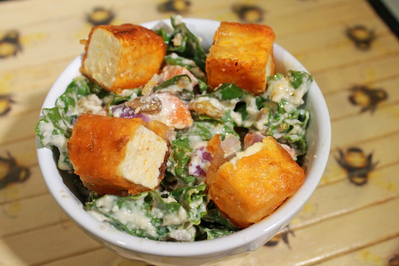 Buffalo Tofu and Spinach Power