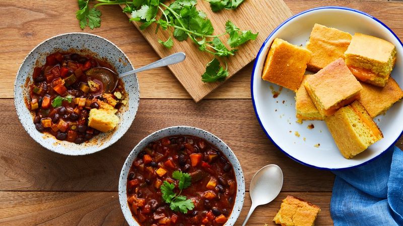 Black Bean Chili with Cornbread