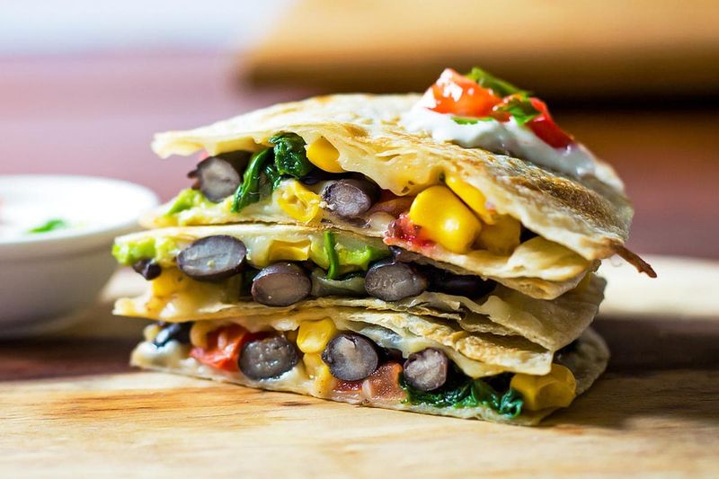 Black Bean and Spinach Quesadillas