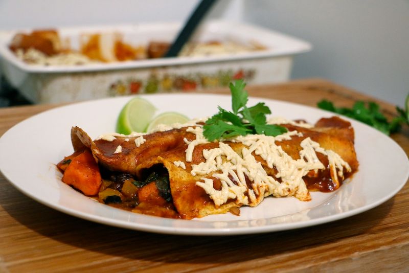 Black Bean and Sweet Potato Enchiladas