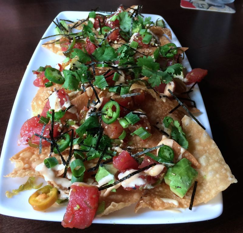 Yard House’s Poke Nachos + Shiitake Garlic Noodles