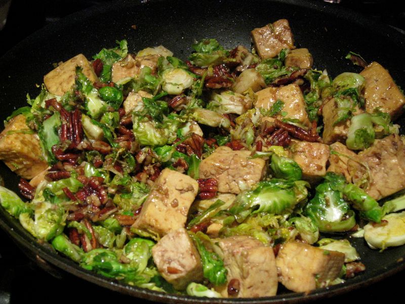 Brussels Sprout Stir-Fry with Tofu