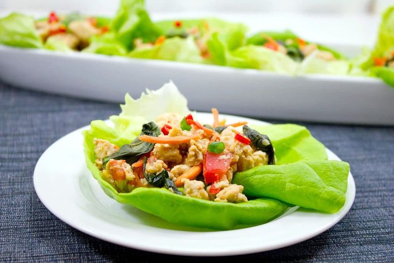 Thai Basil Chicken Lettuce Wraps
