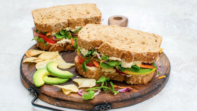Hummus and Avocado Sandwich