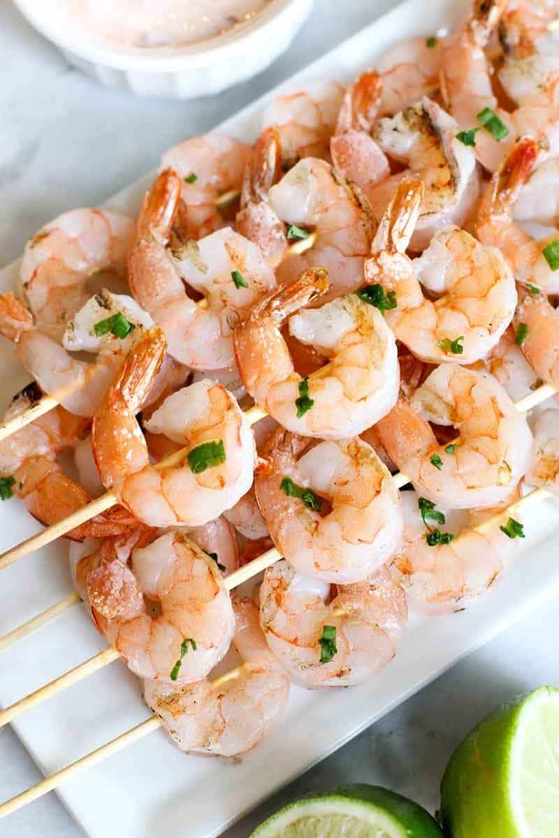 Lemon Garlic Shrimp Skewers