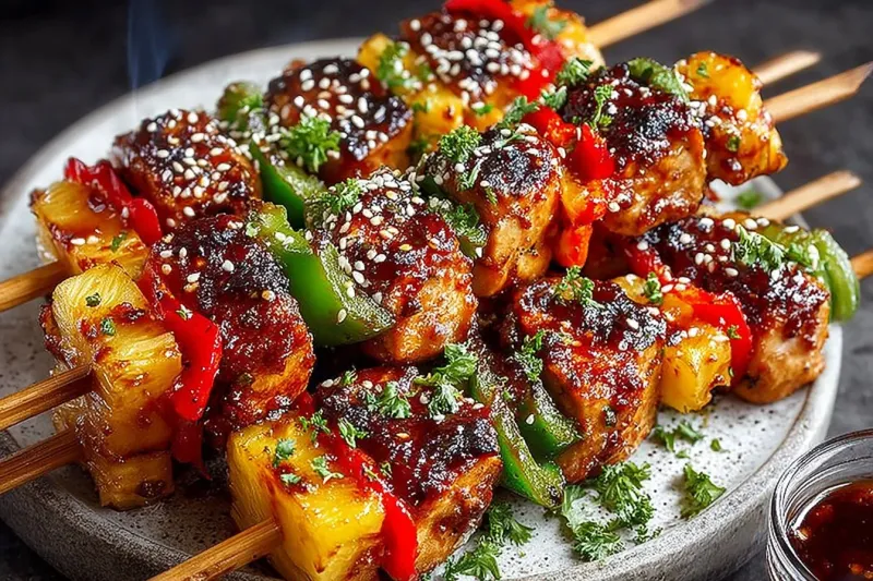 Pineapple Teriyaki Chicken Skewers