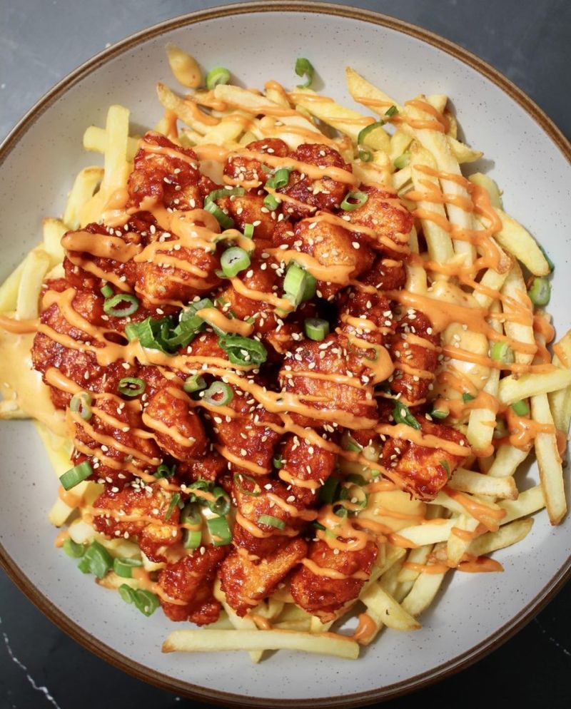 Korean Kimchi Cheese Fries