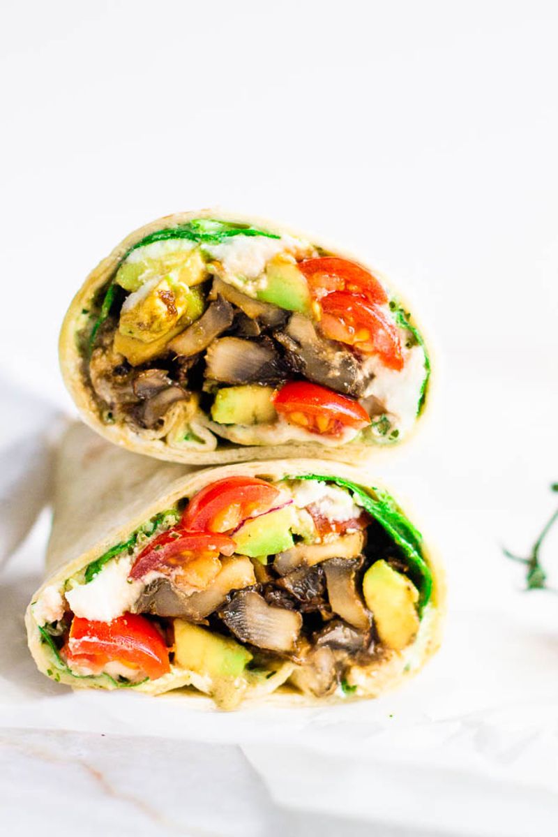 Mushroom and Spinach Burrito