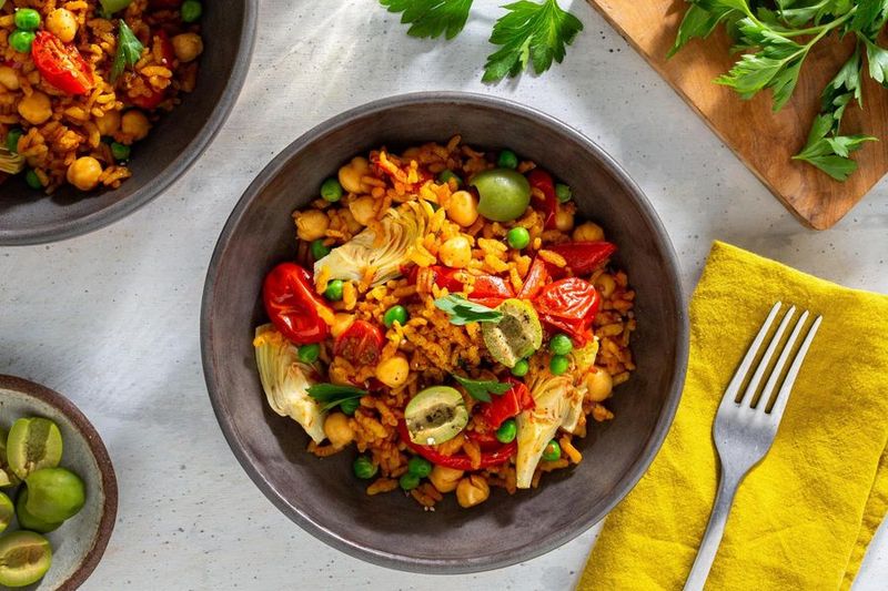 Vegetable Paella with Chickpeas
