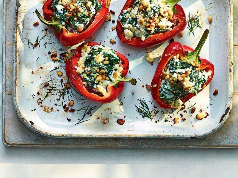 Spinach and Feta Stuffed Peppers