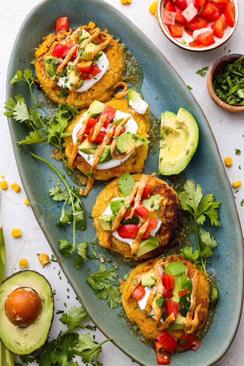 The Cheesecake Factory’s Avocado Egg Rolls + Sweet Corn Tamale Cakes