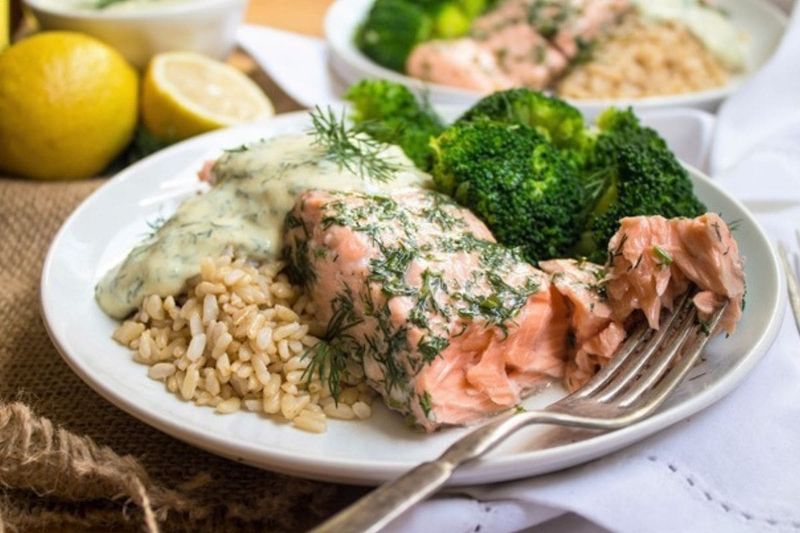 Mustard Dill Baked Salmon