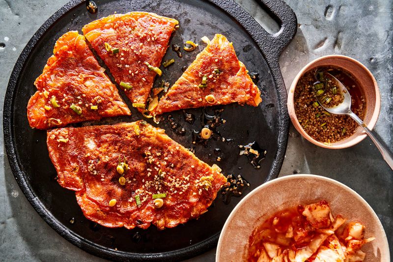 Korean Kimchi Pancakes (Kimchijeon)