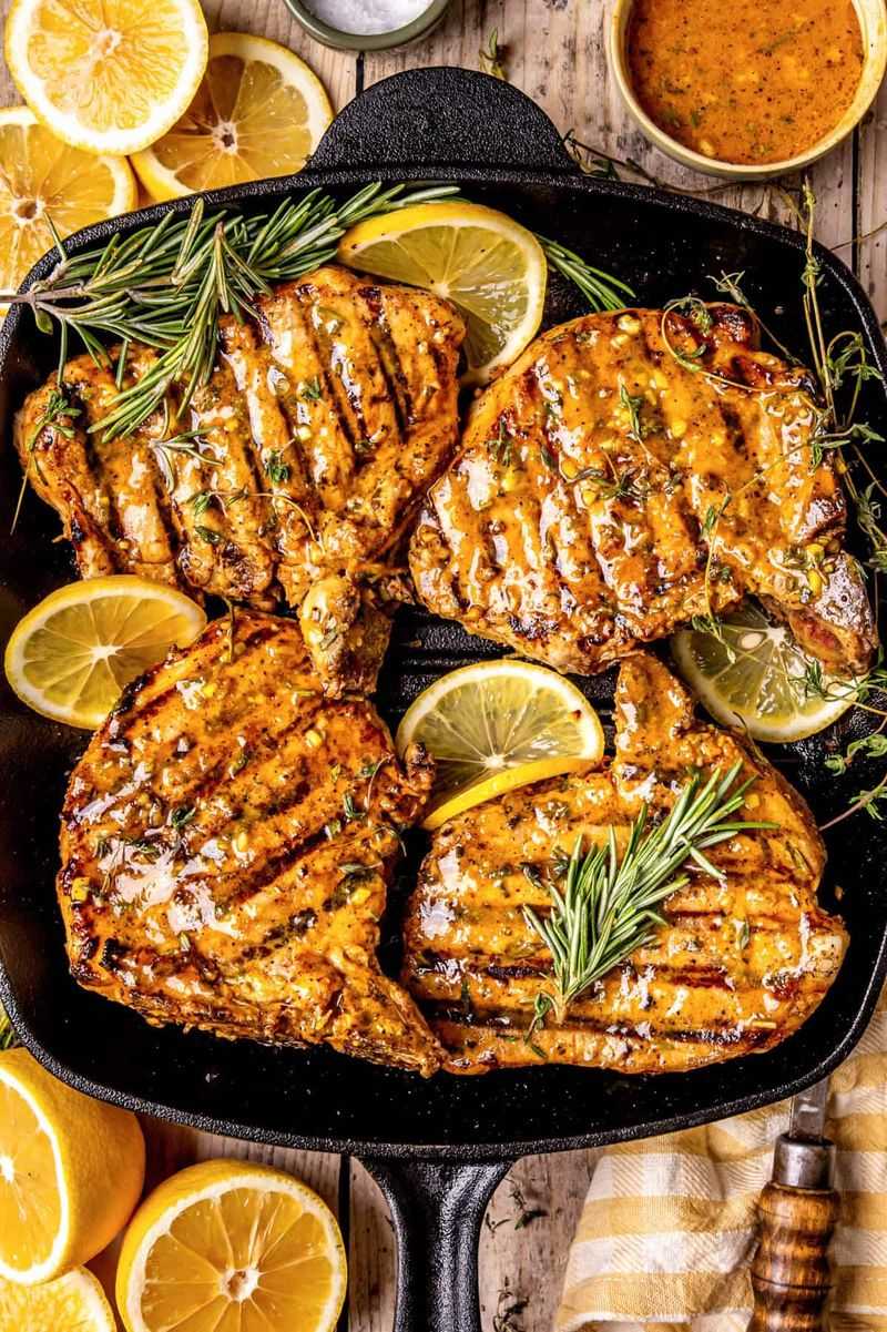 Grilled Herb-Marinated Pork Chops