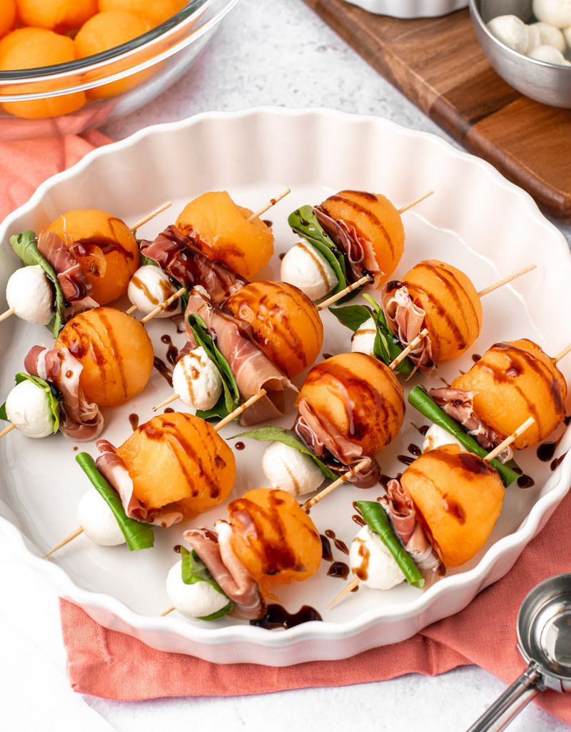 Prosciutto and Melon Skewers