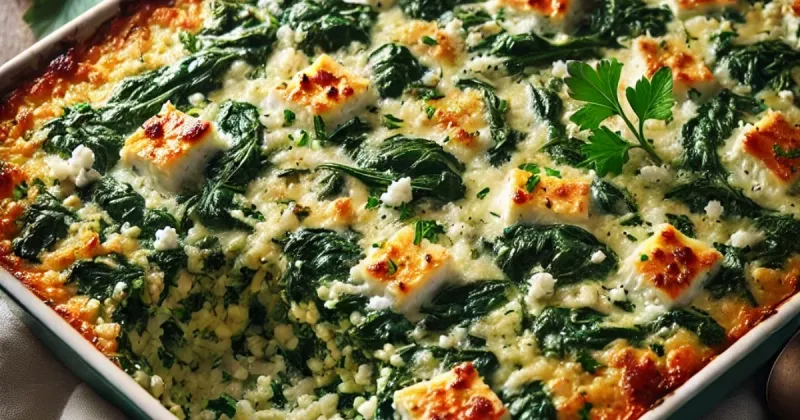 Spinach and Feta Rice Casserole