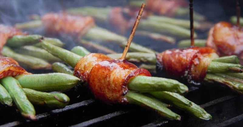 Bacon-Wrapped Bean Skewers