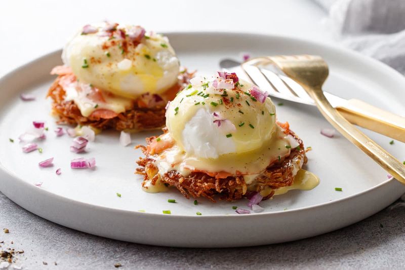 Eggs Benedict with Potato Cakes