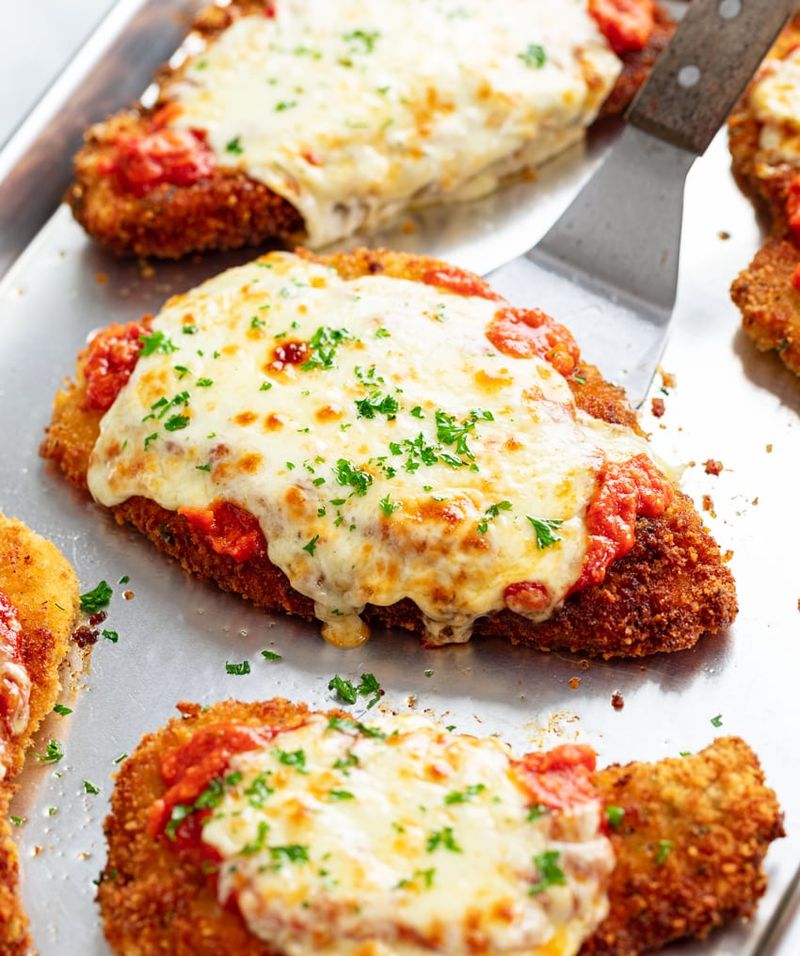 Chicken Parmesan with Excess Cheese and Sauce