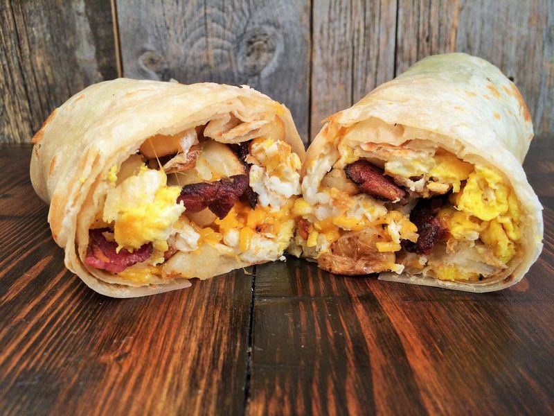 Potato and Bacon Breakfast Burrito