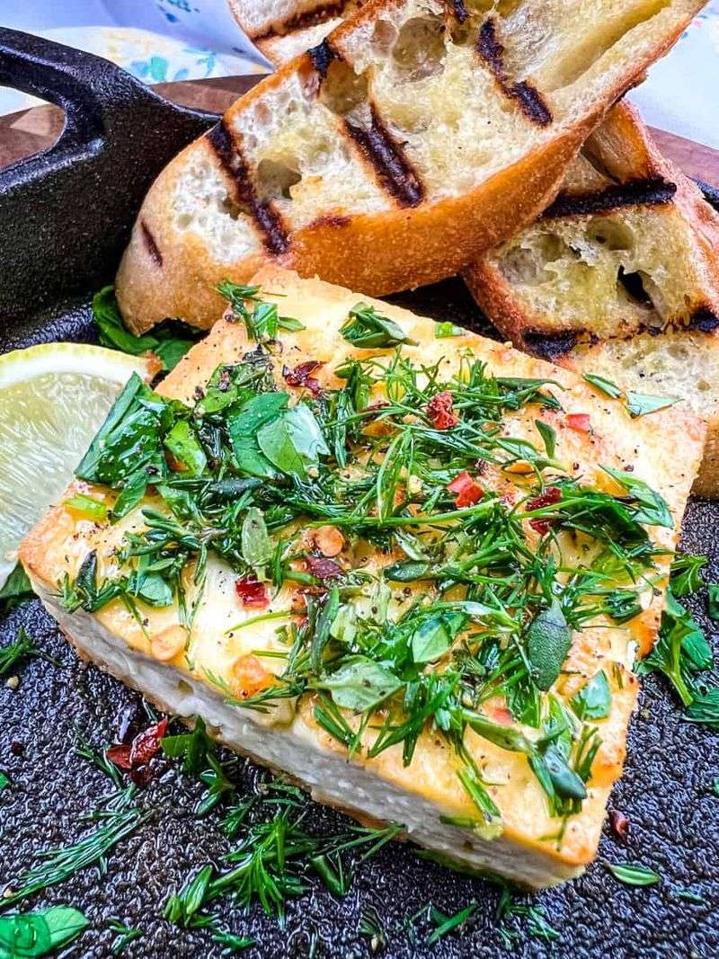 Grilled Feta with Herbs