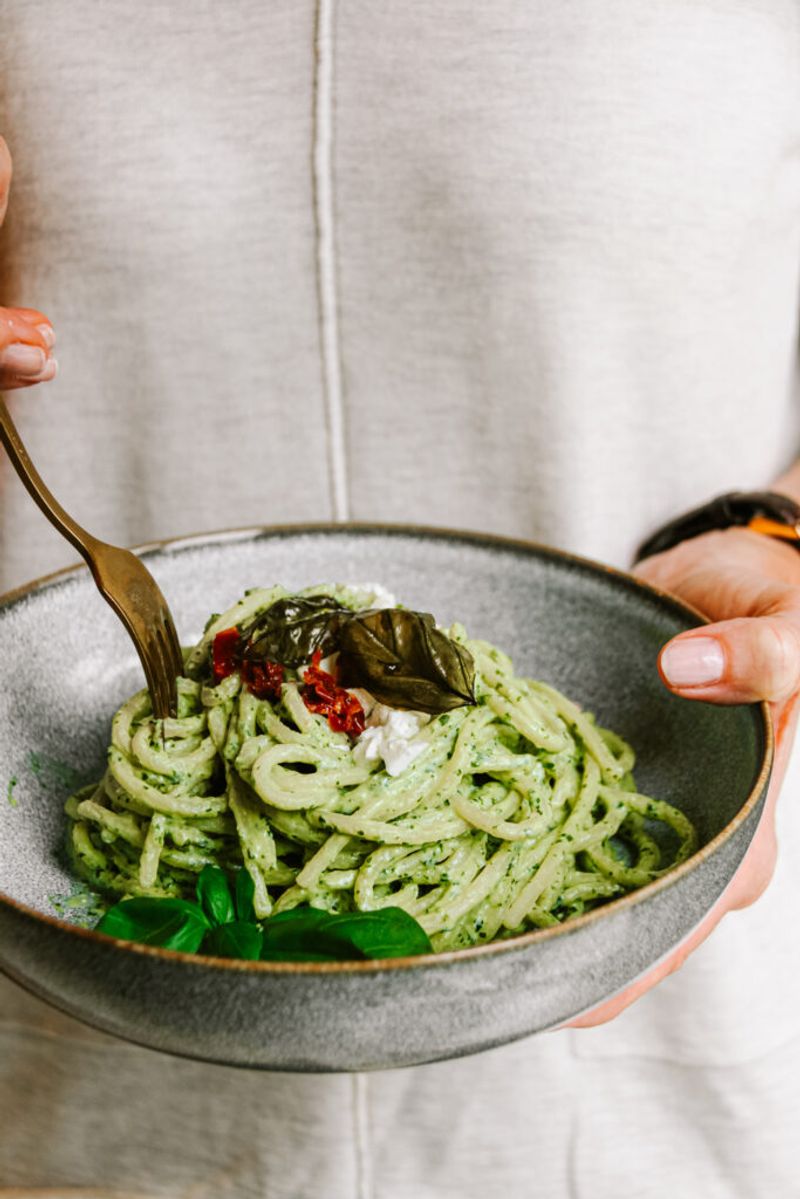 Feta and Basil Pesto Pasta