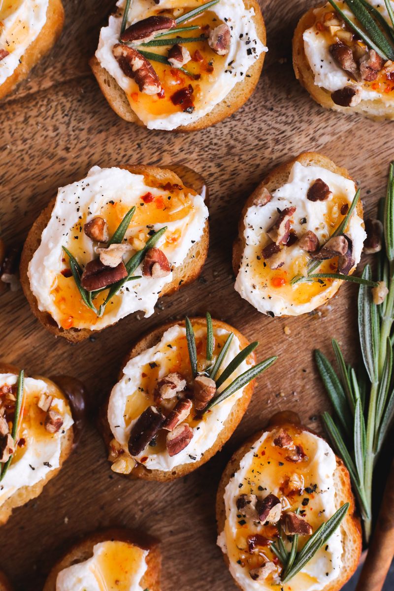Feta and Honey Crostini