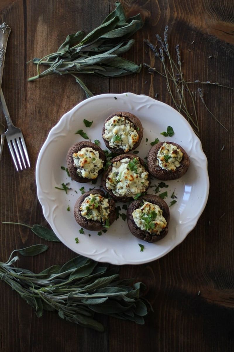 Feta and Herb Stuffed Mushrooms