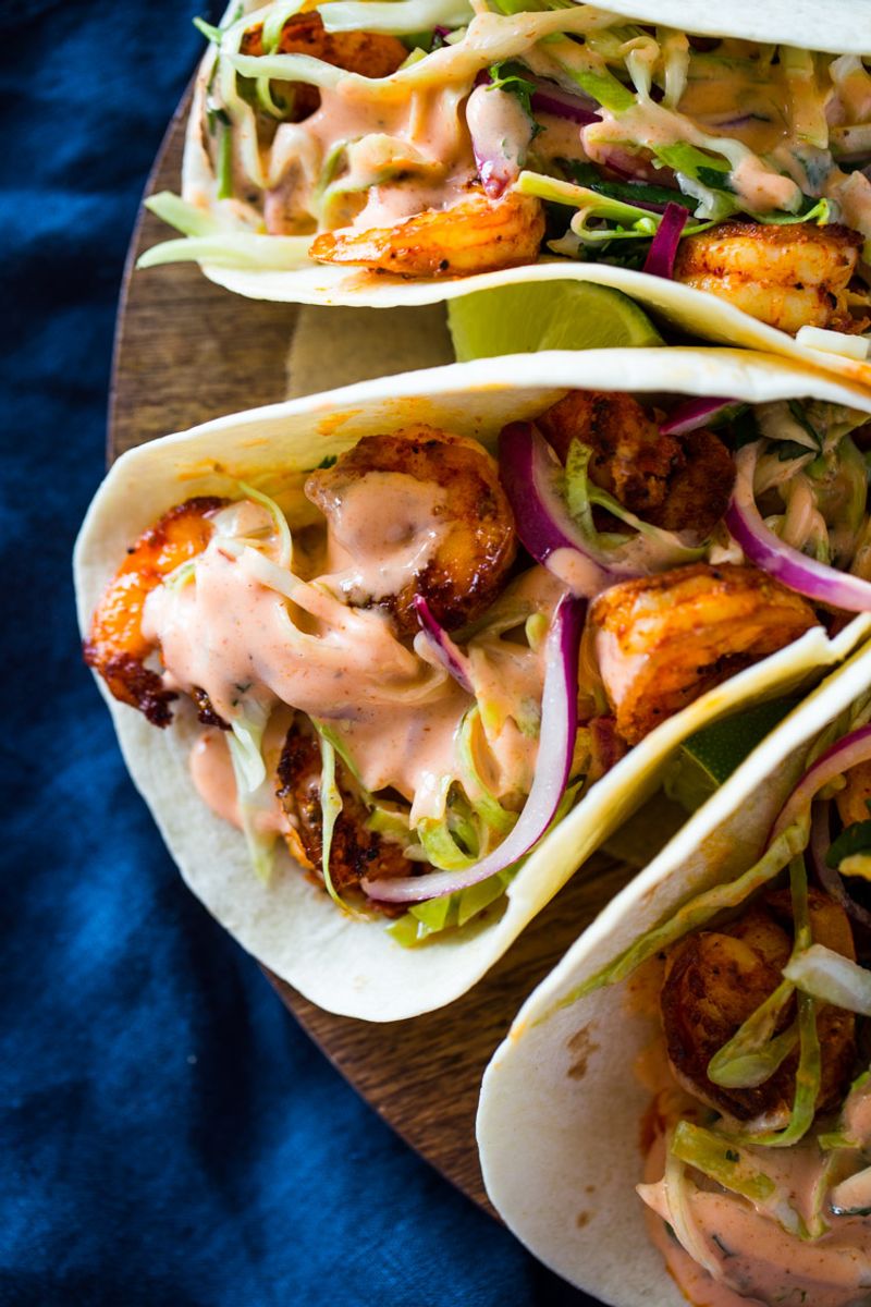 Spicy Sriracha Shrimp Tacos