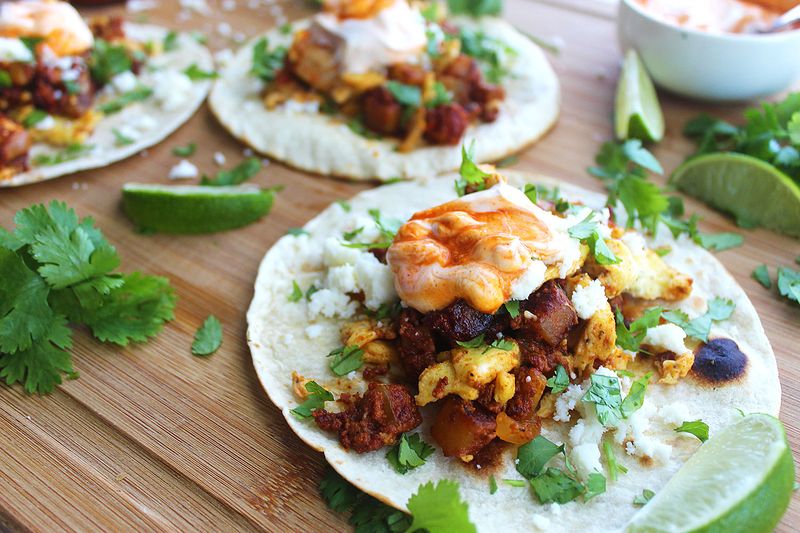 Potato and Chorizo Breakfast Tacos