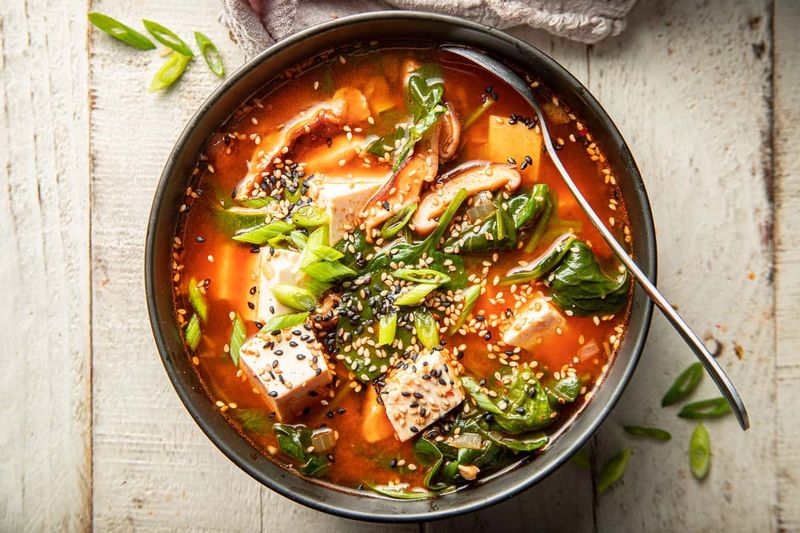 Spicy Bok Choy and Tofu Soup