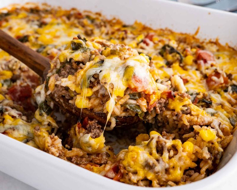 Beef and Black Bean Rice Casserole
