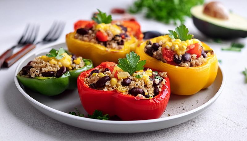 Stuffed Bell Peppers with Quinoa and Black Beans