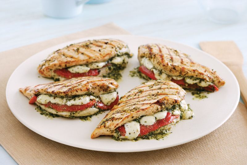 Mozzarella and Pesto Stuffed Chicken