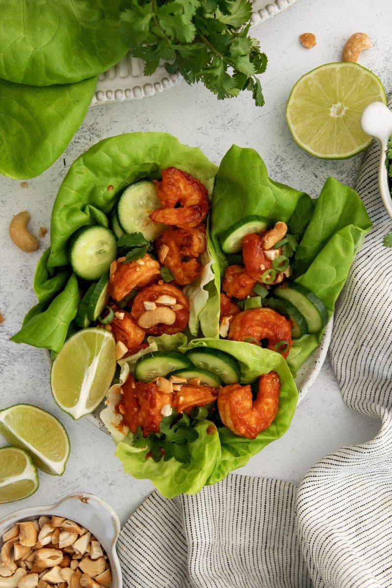 Spicy Shrimp Lettuce Wraps