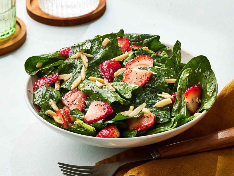Strawberry Spinach Salad with Almonds