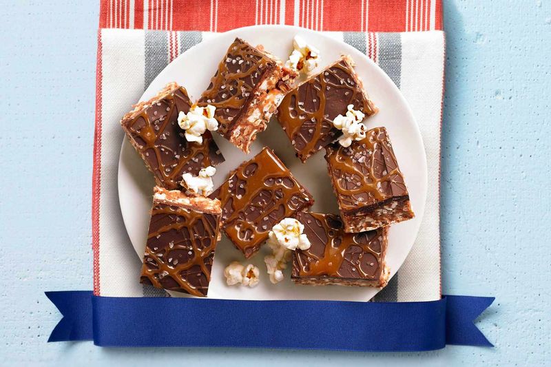 Salted Caramel Popcorn Bars