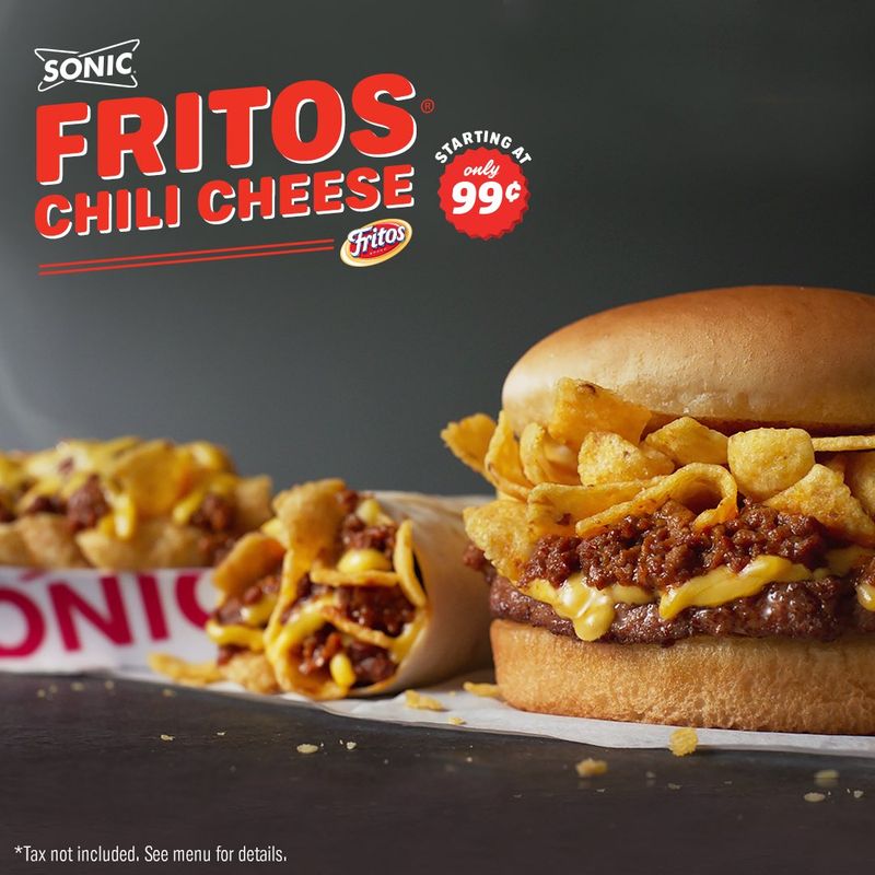 Sonic Fritos Chili Cheese Jr. Burger