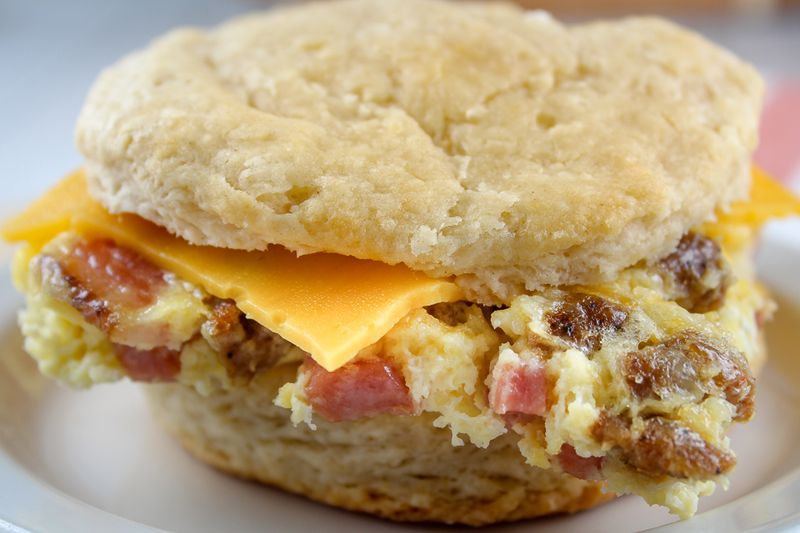 Hardee’s Double Loaded Omelet Biscuit (Breakfast Overkill)