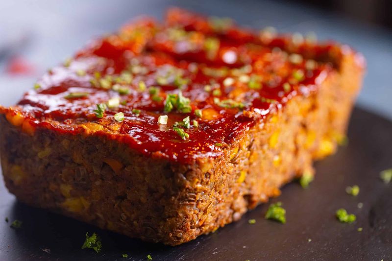 Lentil Loaf with Tomato Glaze