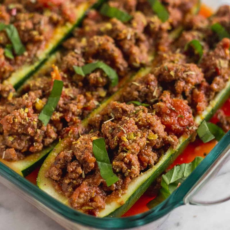Beef-Stuffed Zucchini Boats