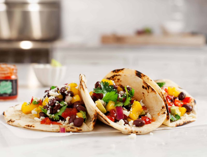 Black Bean Tacos with Mango Salsa