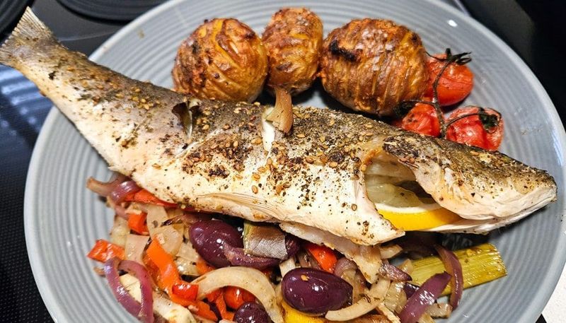 Mediterranean Baked Sea Bass