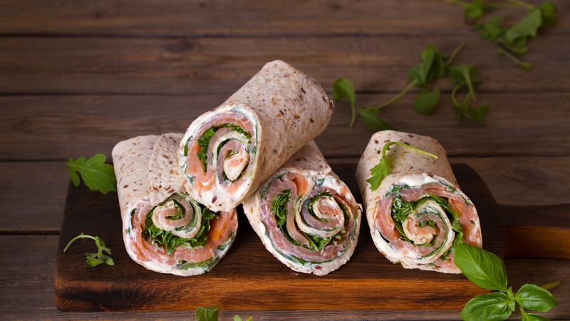 Smoked Salmon and Cream Cheese Wraps