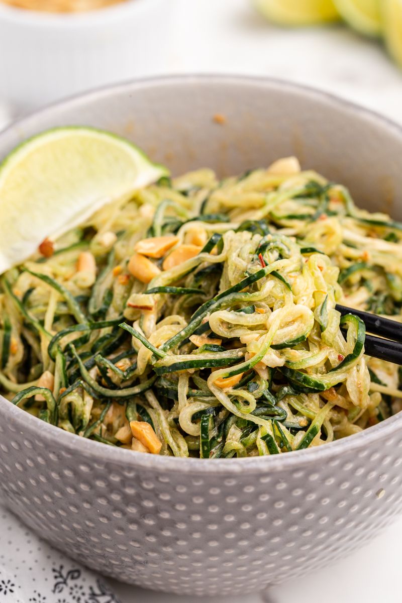 Cucumber Noodle Salad with Peanut Dressing